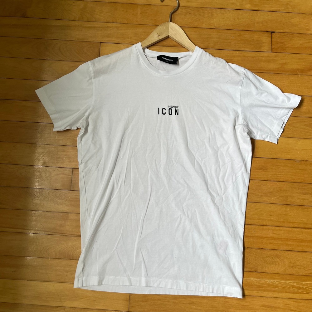DSQUARED2 Icon White Graphic T-Shirt Mens Medium Cool Fit Tee